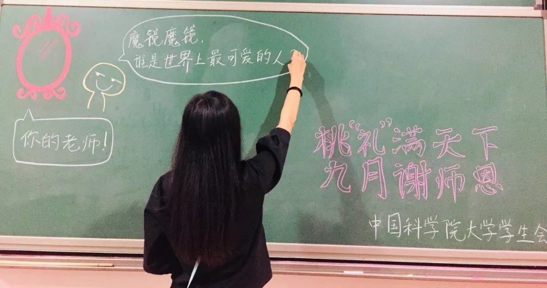 3.同学在写庆祝教师节的黑板报